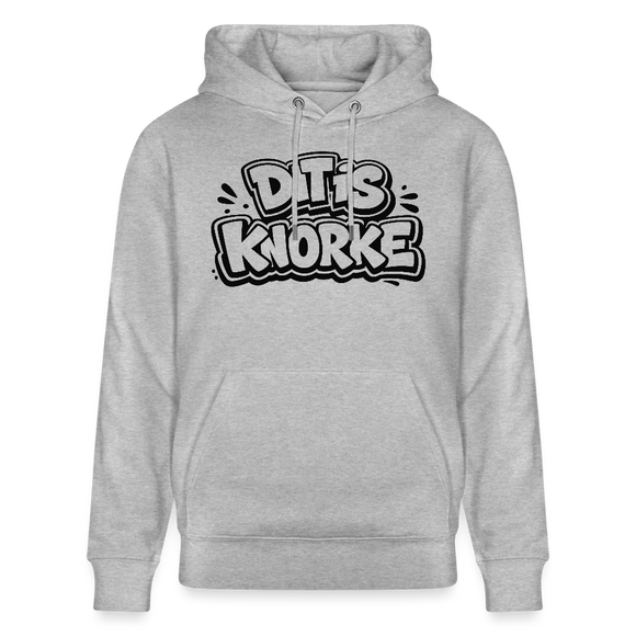 DIT IS KNORKE-Unisex Bio-Hoodie mit echt Berliner Schnauze - Grau meliert