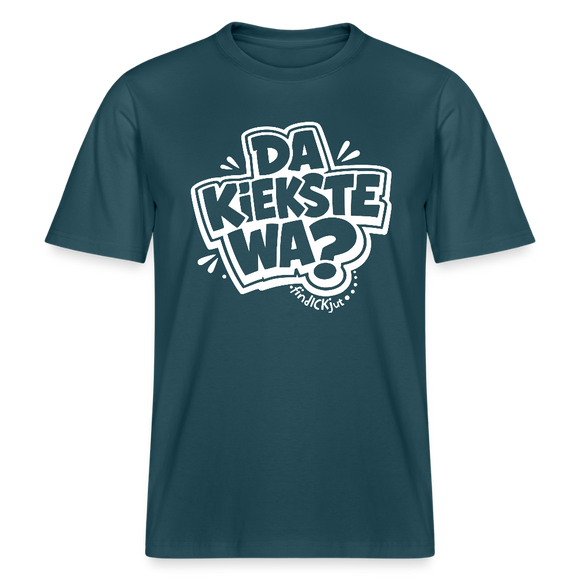 Berlin Shirt mit Spruch-DA KIEKSTE WA- RELAXED FIT Unisex Bio T-Shirt - Dunkles Petrol