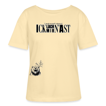ICK LACH MIR N AST-Rundhals Frauen Bio-T-Shirt - Creme
