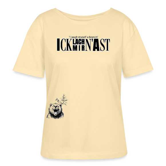 ICK LACH MIR N AST-Rundhals Frauen Bio-T-Shirt - Creme