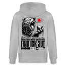 Berlin Souvenir-FIND ICK JUT-Unisex Bio-Kapuzenjacke - Grau meliert