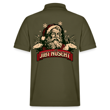 JIBT NÜSCHT zu Weihnachten-Unisex Bio-Poloshirt backprint - Khaki