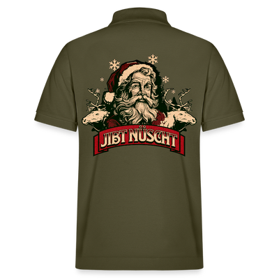 JIBT NÜSCHT zu Weihnachten-Unisex Bio-Poloshirt backprint - Khaki