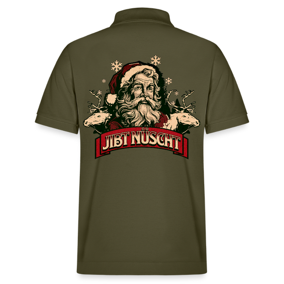 JIBT NÜSCHT zu Weihnachten-Unisex Bio-Poloshirt backprint - Khaki