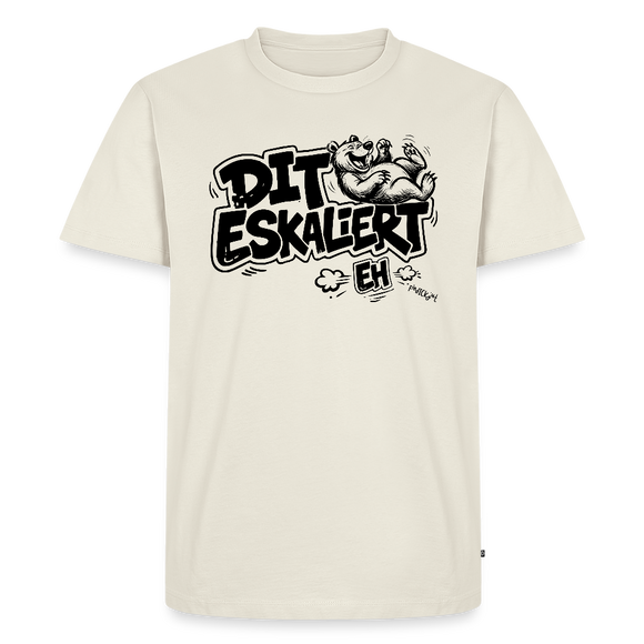 DIT ESKALIERT EH-Männer Premium Bio T-Shirt mit Berliner Schnauze - Naturweiß
