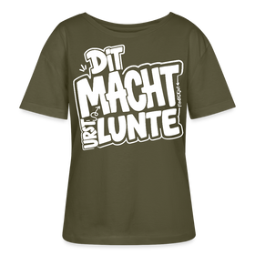 Berlin Shirt mit Spruch-DIT MACHT URST LUNTE-Rundhals Frauen Bio-T-Shirt - Khaki