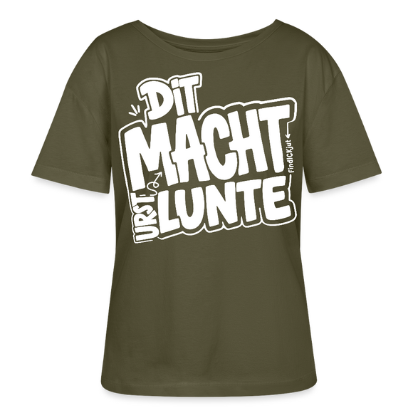 Berlin Shirt mit Spruch-DIT MACHT URST LUNTE-Rundhals Frauen Bio-T-Shirt - Khaki