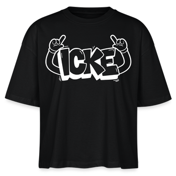 ICKE-Frauen Boxy Bio-T-Shirt - Schwarz