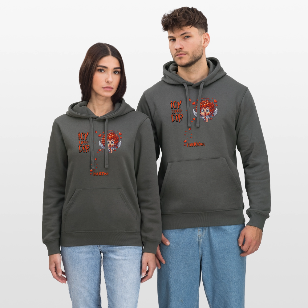 ICK LIEBE DIR-Unisex Bio-Hoodie - Anthrazit