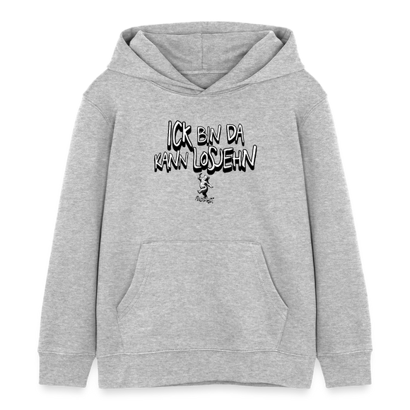 ICK BIN DA-Kinder Bio-Hoodie - Grau meliert