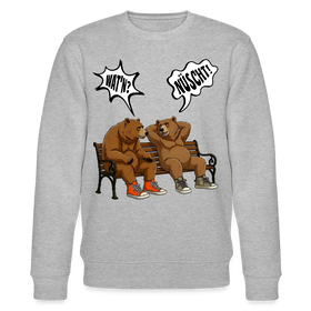 Berliner Bären mit Berliner Schnauze-WATN? NÜSCHT!-Unisex Bio-Sweatshirt - Grau meliert