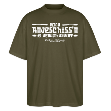 Berliner Spruch des Lobes-NICH ANJESCHISSN-Oversized Unisex Bio T-Shirt - Khaki