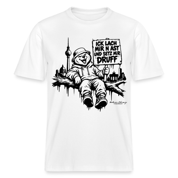 ICK LACH MIR N AST - RELAXED FIT Unisex Organic T-Shirt als Berlin Souvenir - Weiß