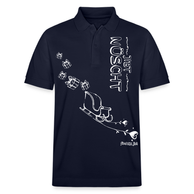 Weihnachten in Berlin2025-JIBT NÜSCHT-Unisex Bio-Poloshirt - Navy