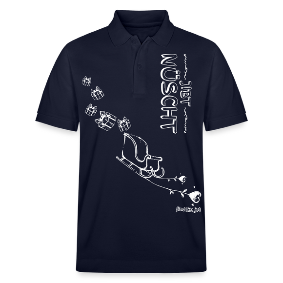 Weihnachten in Berlin2025-JIBT NÜSCHT-Unisex Bio-Poloshirt - Navy