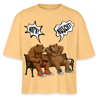 Berliner Bären Shirt mit Berliner Schnauze-WATN? NÜSCHT!-Frauen Boxy Bio-T-Shirt - Mispel