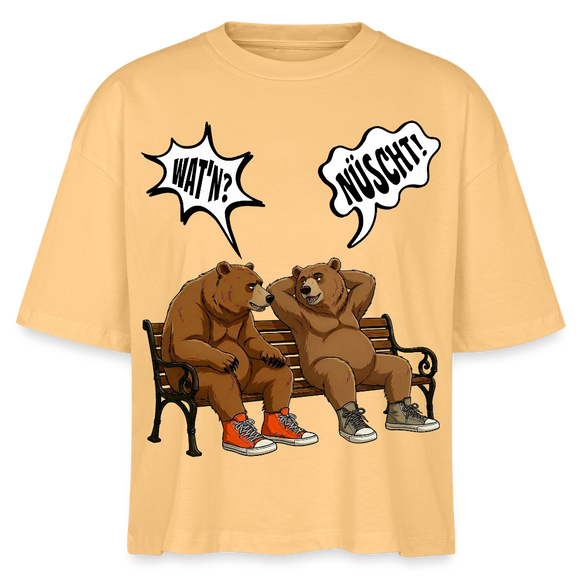 Berliner Bären Shirt mit Berliner Schnauze-WATN? NÜSCHT!-Frauen Boxy Bio-T-Shirt - Mispel