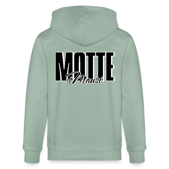MOTTE UND MAUSI-Unisex Bio-Kapuzenjacke - Helles Graugrün