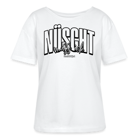 Berlin Shirt-NÜSCHT MUSS ICK25-Rundhals Frauen Bio-T-Shirt - Weiß