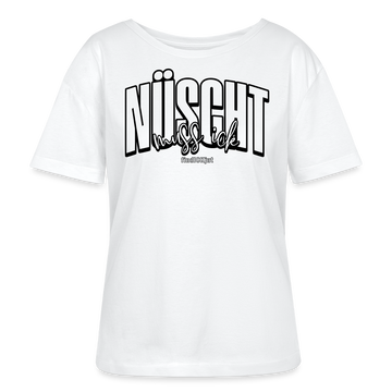 Berlin Shirt-NÜSCHT MUSS ICK25-Rundhals Frauen Bio-T-Shirt - Weiß