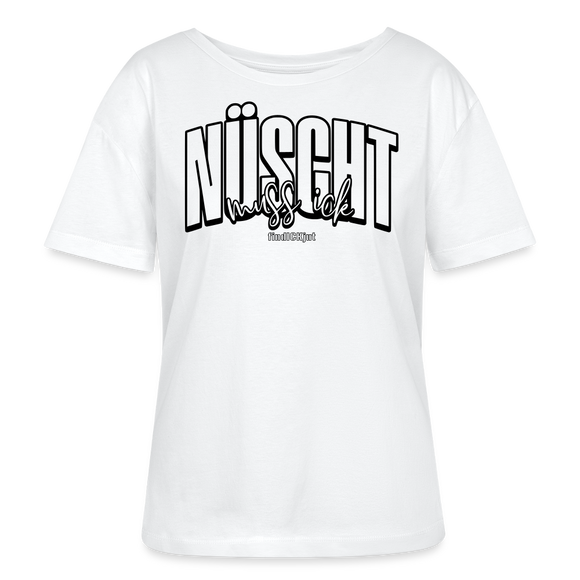Berlin Shirt-NÜSCHT MUSS ICK25-Rundhals Frauen Bio-T-Shirt - Weiß