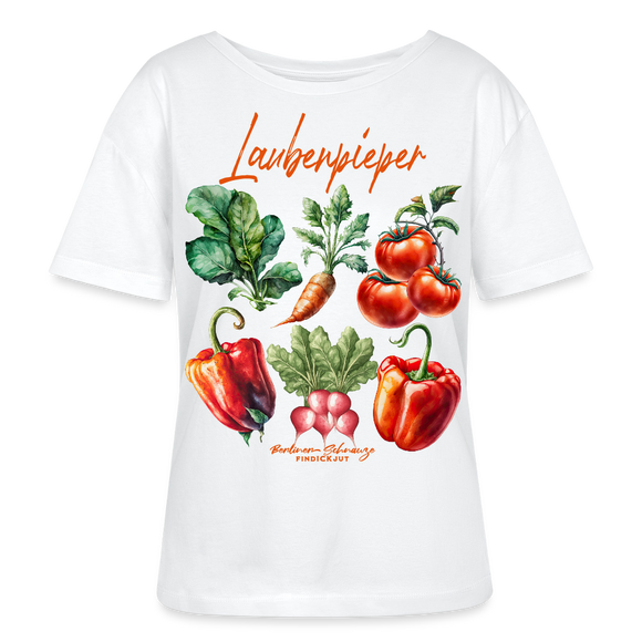 Berliner LAUBENPIEPER-Rundhals Frauen Bio-T-Shirt - Weiß