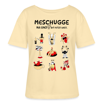 Berlin Shirt-MESCHUGGE-Rundhals Frauen Bio-T-Shirt - Creme