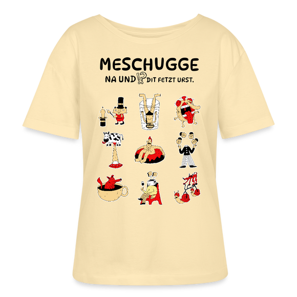 Berlin Shirt-MESCHUGGE-Rundhals Frauen Bio-T-Shirt - Creme