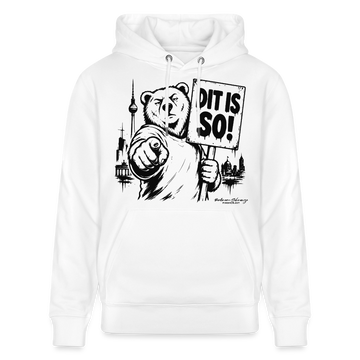 Berlin Souvenir Hoodie -DIT IS SO! – Unisex Bio-Hoodie mit Berliner Bär - Weiß