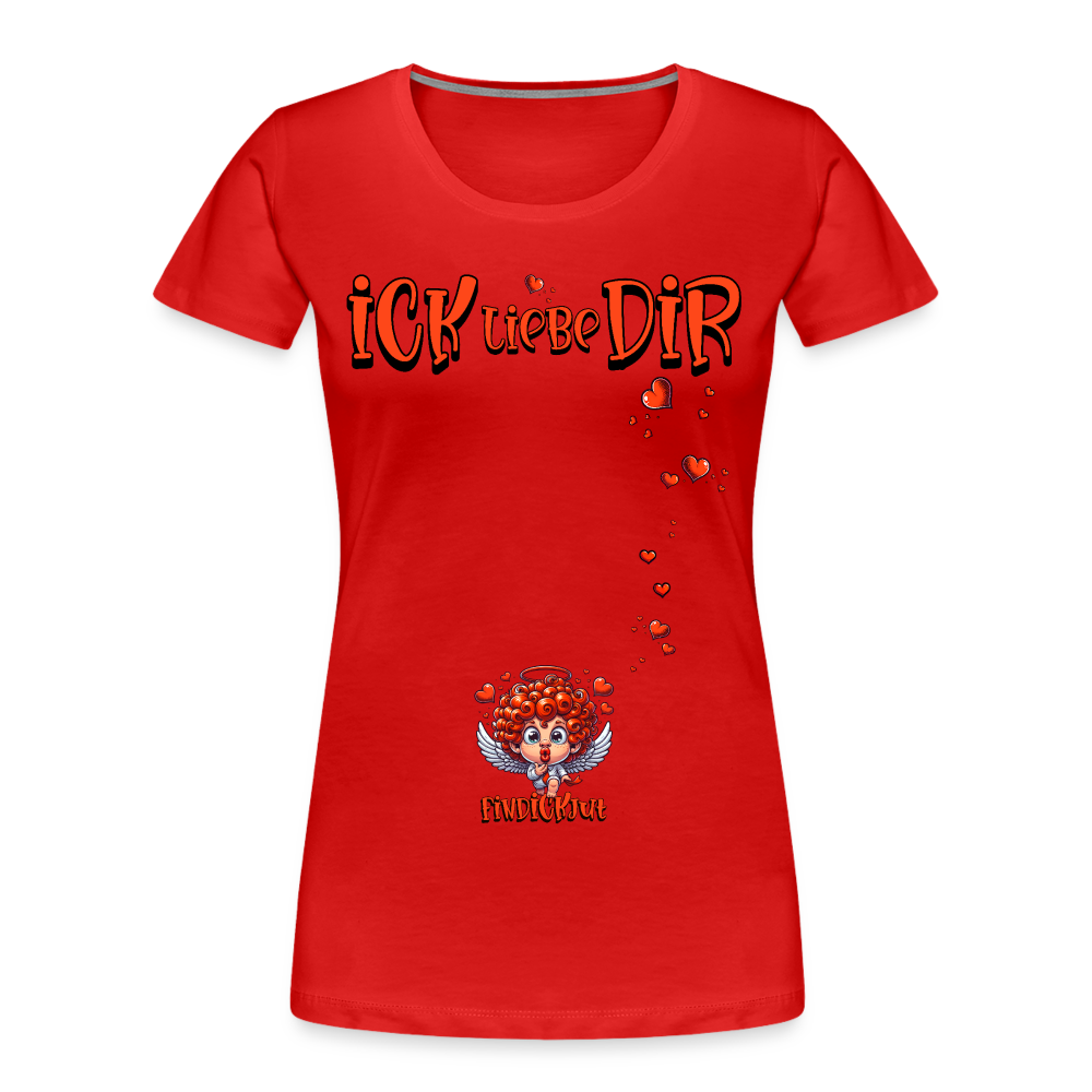 ICK LIEBE DIR-Frauen Premium Bio T-Shirt - Rot