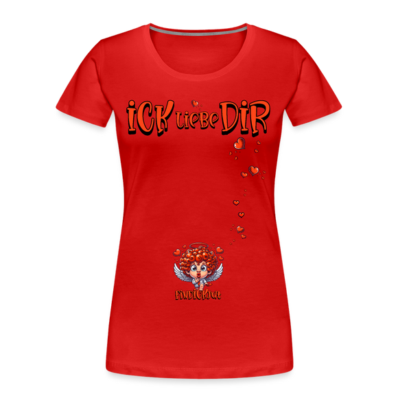 ICK LIEBE DIR-Frauen Premium Bio T-Shirt - Rot