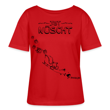 WEihnachten in Berlin25-JIBT NÜSCHT-Rundhals Frauen Bio-T-Shirt - Rot