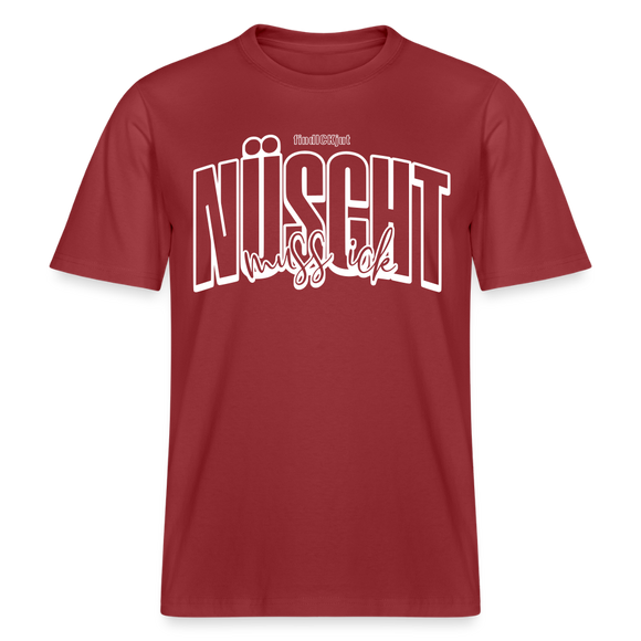 Berlin Shirt mit Schnauze-NÜSCHT-Relaxed Fit Unisex Bio - Erdrot