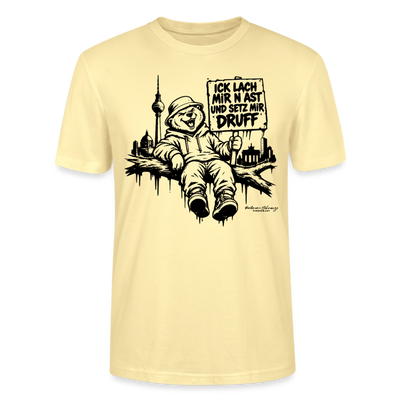 ICK LACH MIR N AST - Schmal geschnittenes Bio-Unisex-T-Shirt mit Berliner Bär - Creme