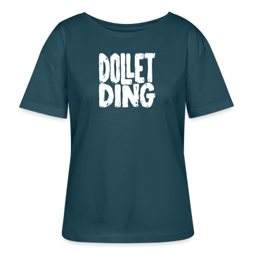 DOLLET DING-Rundhals Frauen Bio-T-Shirt - Dunkles Petrol