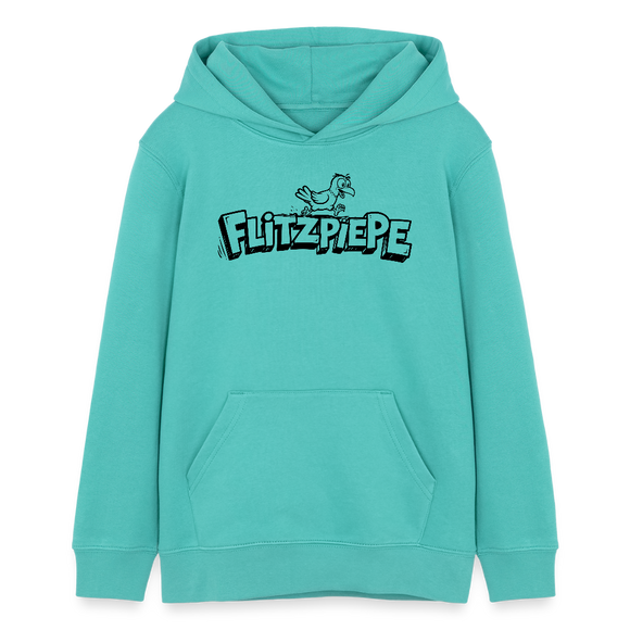 FLITZPIEPE-Teenager Bio-Hoodie - Poolblau