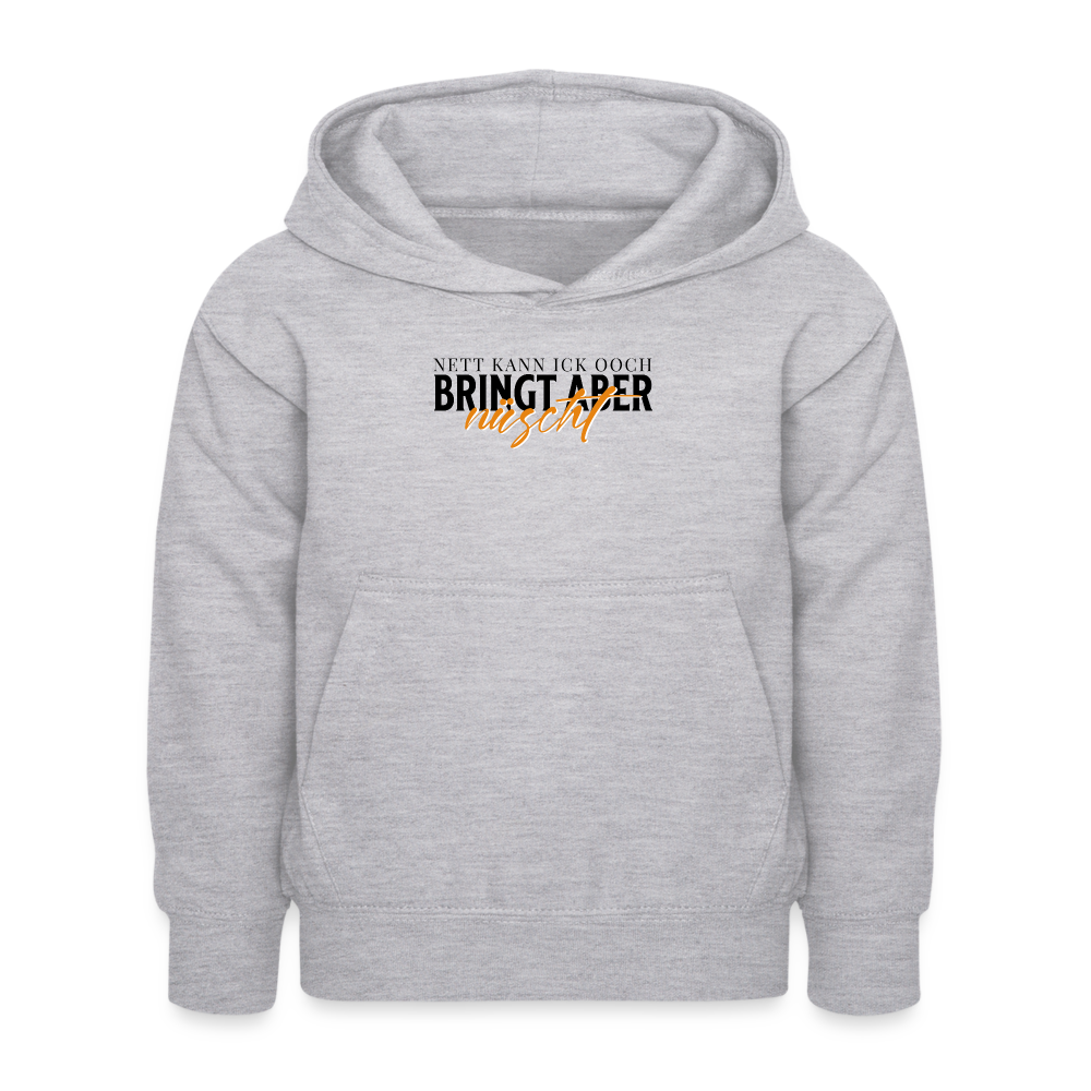 NETT KANN ICK OOCH - Kinder Hoodie - Hellgrau meliert