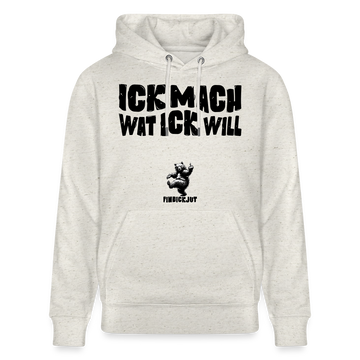 ICK MACH WAT ICK WILL-Unisex Bio-Hoodie II - Beige meliert
