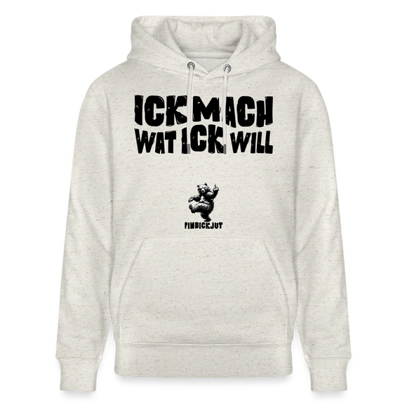 ICK MACH WAT ICK WILL-Unisex Bio-Hoodie II - Beige meliert