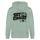 DIT ESKALIERT EH-Unisex Bio-Kapuzenjacke mit Berliner Schnauze - Helles Graugrün