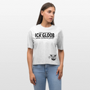 ICK GLOOB MEEN SCHWEIN PFEIFT-Frauen Boxy Bio-T-Shirt - Weiß meliert