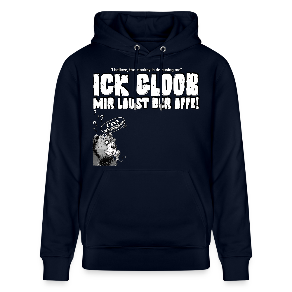 ICK GLOOB MIR LAUST DER AFFE-Unisex Bio-Hoodie - Navy