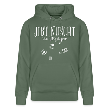 JIBT NÜSCHT zu Weihnachten in Berlin-Unisex Bio-Hoodie - Tanngrün