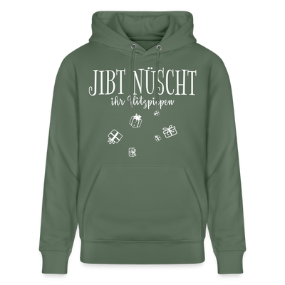 JIBT NÜSCHT zu Weihnachten in Berlin-Unisex Bio-Hoodie - Tanngrün