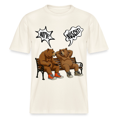 Berliner Bär mit berliner Schnauze-WATN?NÜSCHT- RELAXED FIT Unisex Organic T-Shirt - Naturweiß 