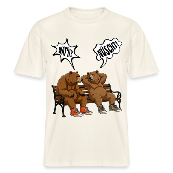 Berliner Bär mit berliner Schnauze-WATN?NÜSCHT- RELAXED FIT Unisex Organic T-Shirt - Naturweiß 