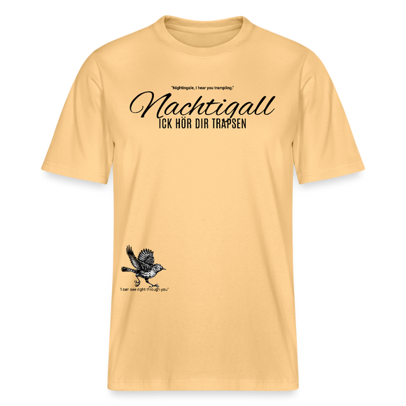 NACHTIGALL ICK HÖR DIR TRAPSEN-Relaxed Fit Unisex Bio-T-Shirt - Hellgelb