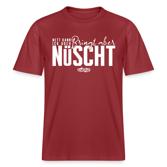 NETT KANN ICK OOCH- RELAXED FIT Unisex Bio T-Shirt - Erdrot