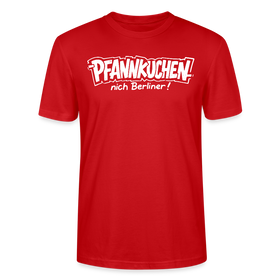 witziges Berlin Shirt-PFANNKUCHEN, NICH BERLINER-Unisex T-Shirt BIO - Rot
