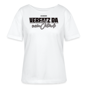 VERFATZ DA VOM JELÄNDE-Rundhals Frauen Bio-T-Shirt - Weiß